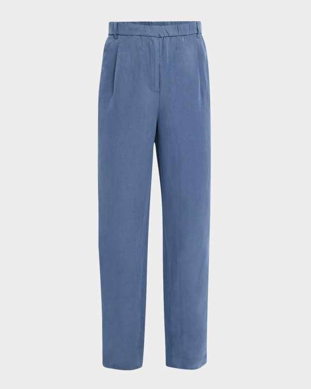 Petite Straight-Leg Twill Pants